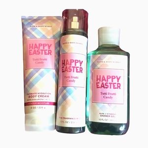 🔥NEW/BBW  "TUTTI FRUTTI CANDY" 3-ITEMS MIST / SHOWER GEL / HYD CREAM SET